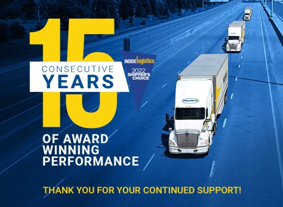 POLARIS RECEIVES 15TH CONSECUTIVE SHIPPER’S CHOICE AWARD